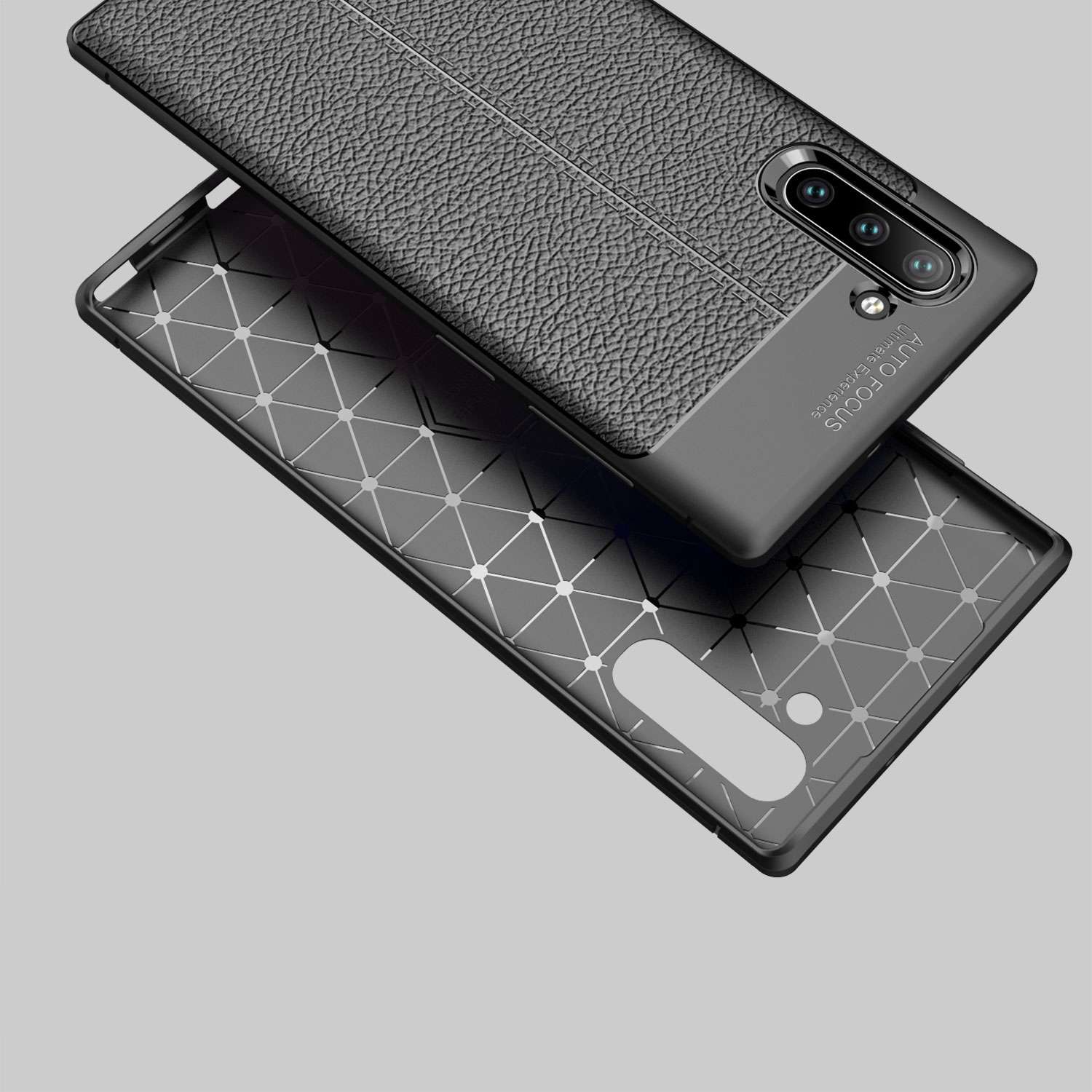 Ốp lưng Auto Focus silicon giả da, chống sốc cho Samsung Note 10 - Hàng chính hãng