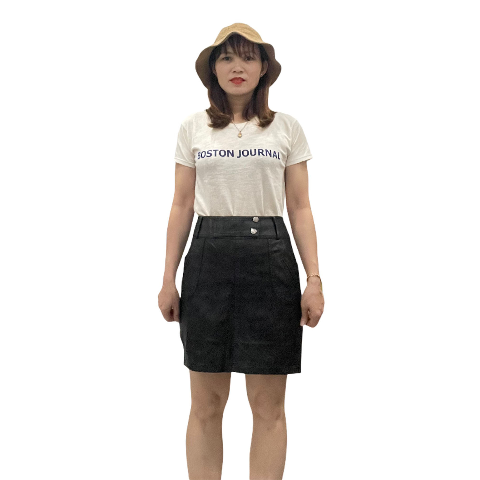 Chân Váy Chữ A Da Pu Lưng Cao Thời Trang Hàn Quốc V19 58-64 KG JIAMI