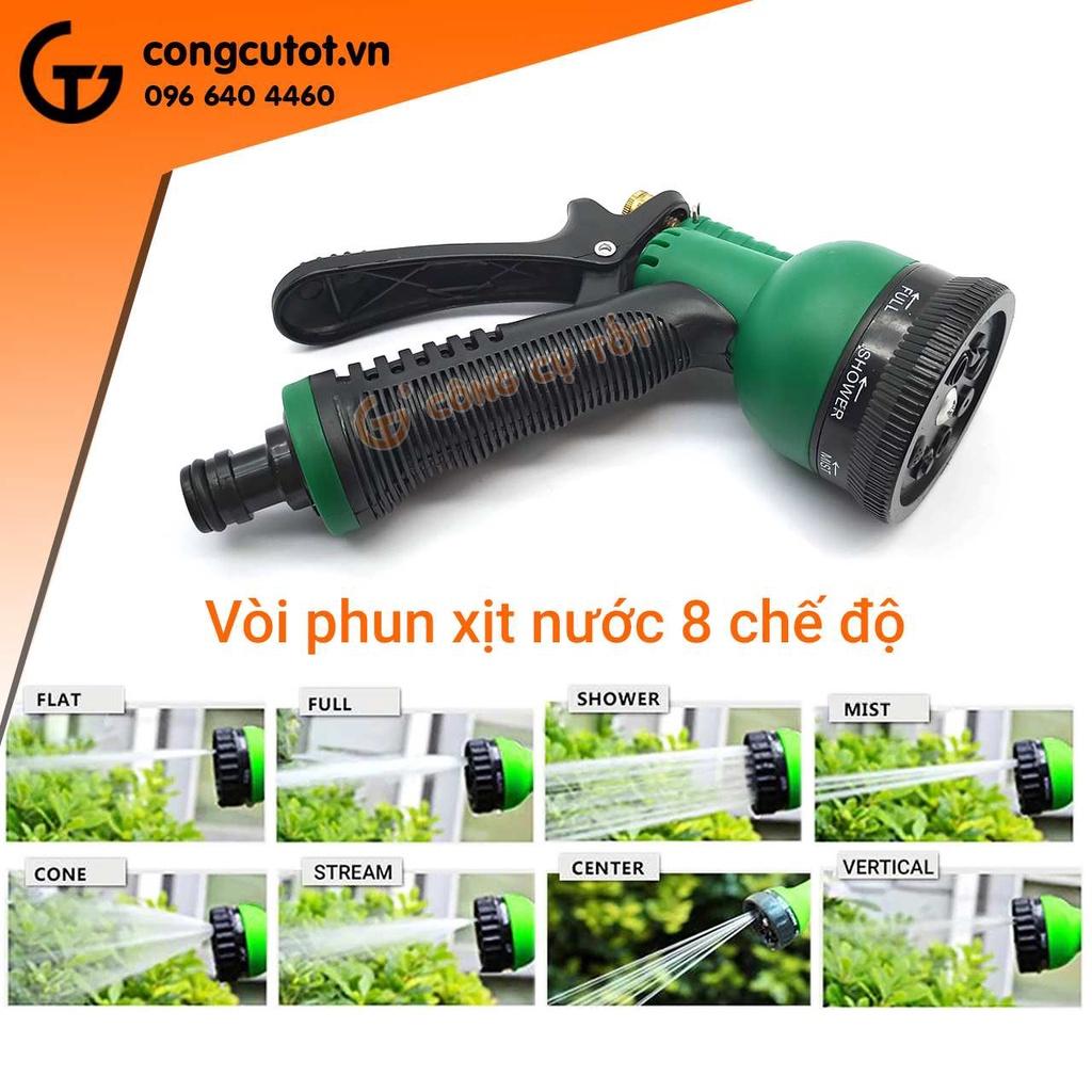 Đầu vòi xịt rửa xe tưới vườn nhiều chế độ có nối nhanh