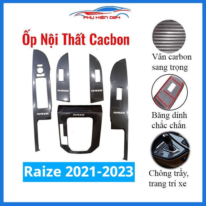 Ốp nội thất cho xe ô tô Raize 2021-2022-2023 vân Titan/Cacbon bảo vệ chống trầy xước và làm đẹp xe