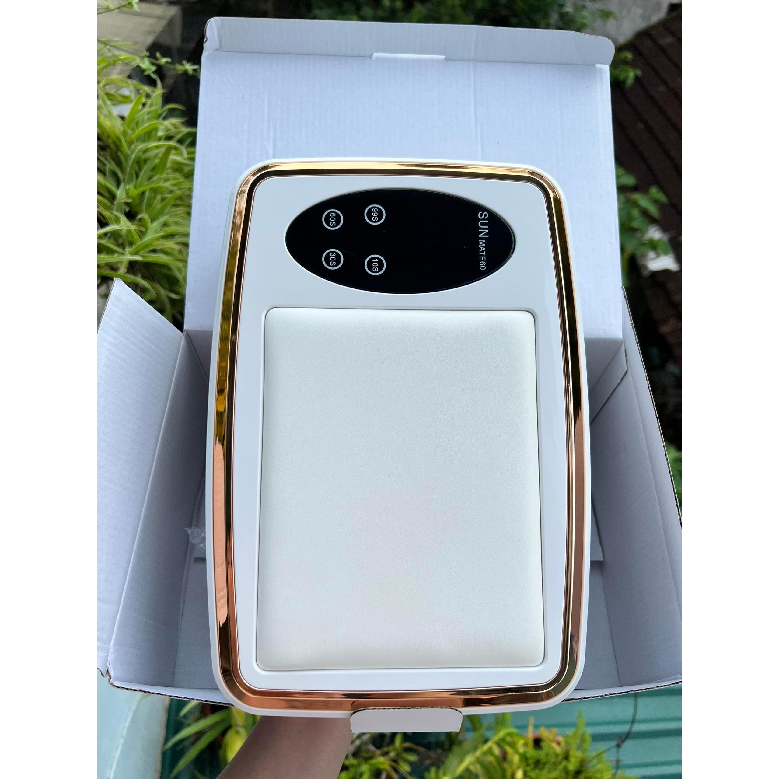 Máy Hơ Gel Sun Mate-60 T10 Cao Cấp 380W, 90 Bóng Đèn Led Uv Làm Nail, Khoang Rộng Hơ 2 Tay, Đệm Kê Tay Êm Ái Tiết Kiệm Thời Gian