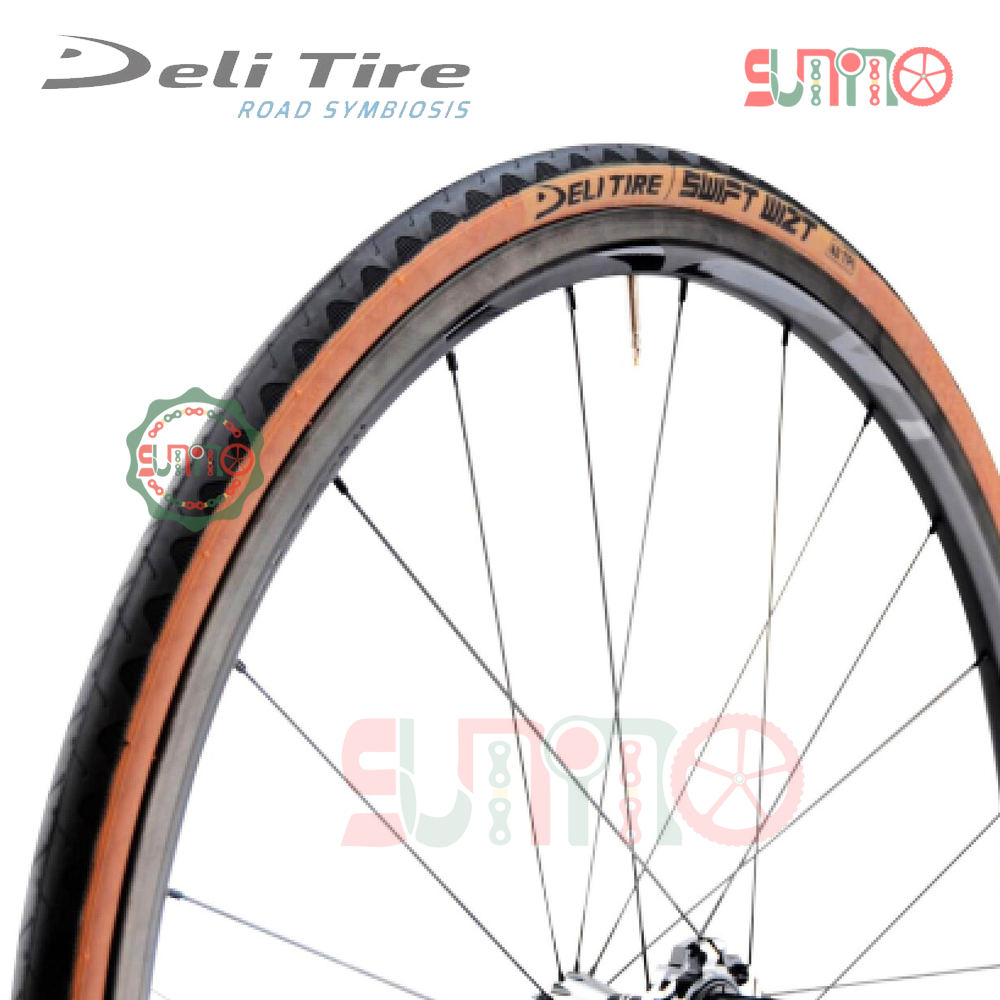 Vỏ gấp DELI Tire S-601 Tanwall hông nâu 62TPI gắn xe đạp đua