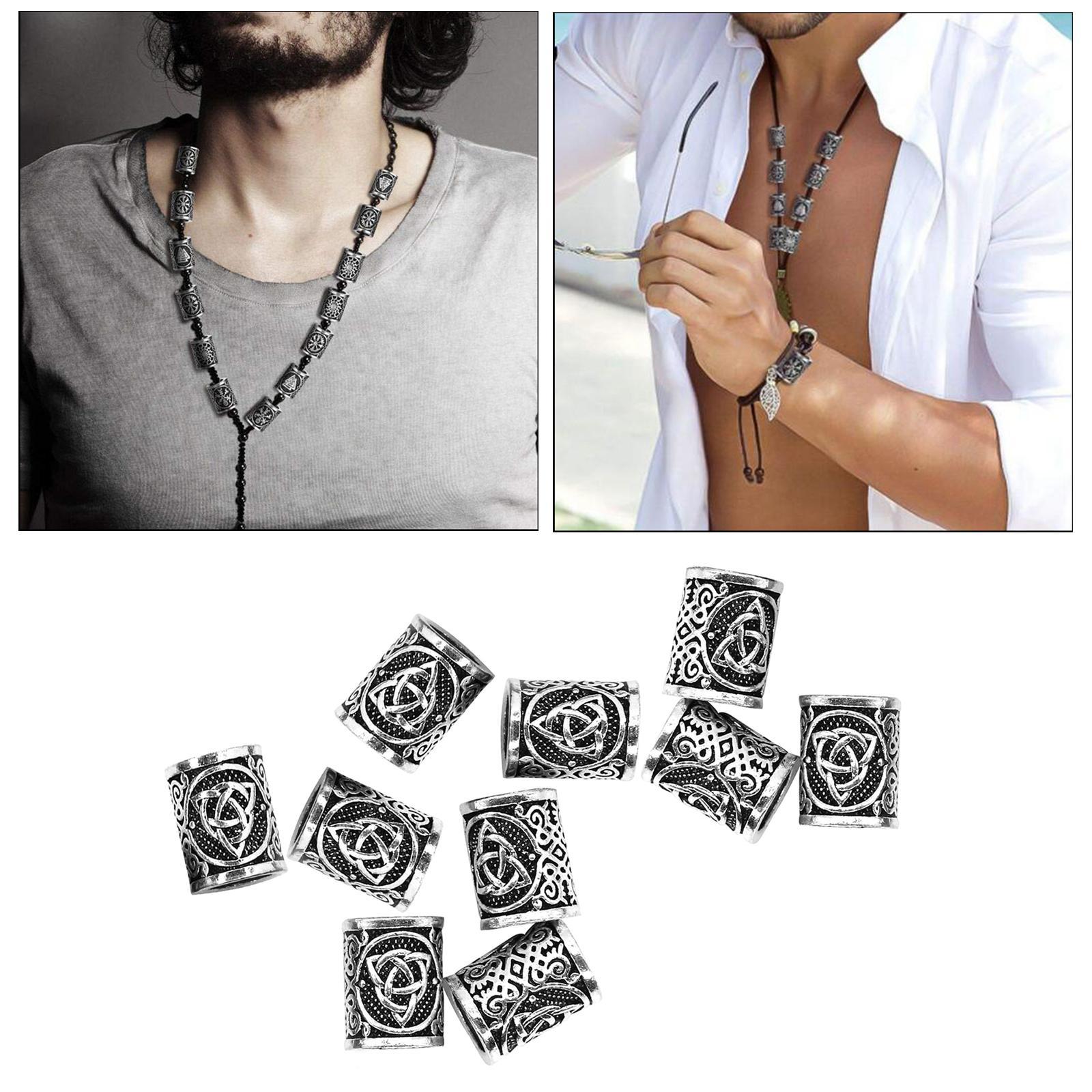 Rune  Beard Beads Rings for  Beards Lanyard Pendant Jewelry Making