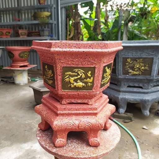Khân đúc chậu cảnh lục giác 25 và chân đôn khuôn có lòng trong dễ dàng sử dụng