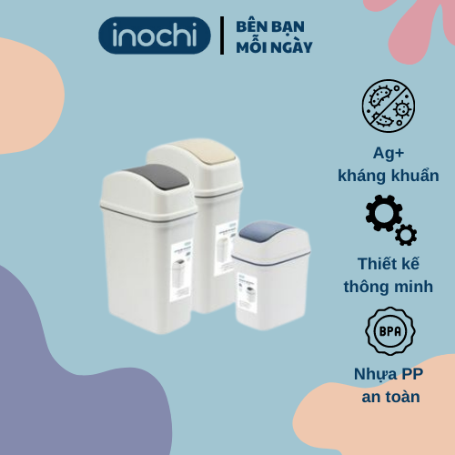 Thùng rác thông minh nắp lật Hiro của Inochi Nhật Bản chính hãng cao cấp 5L, 10L, 15L