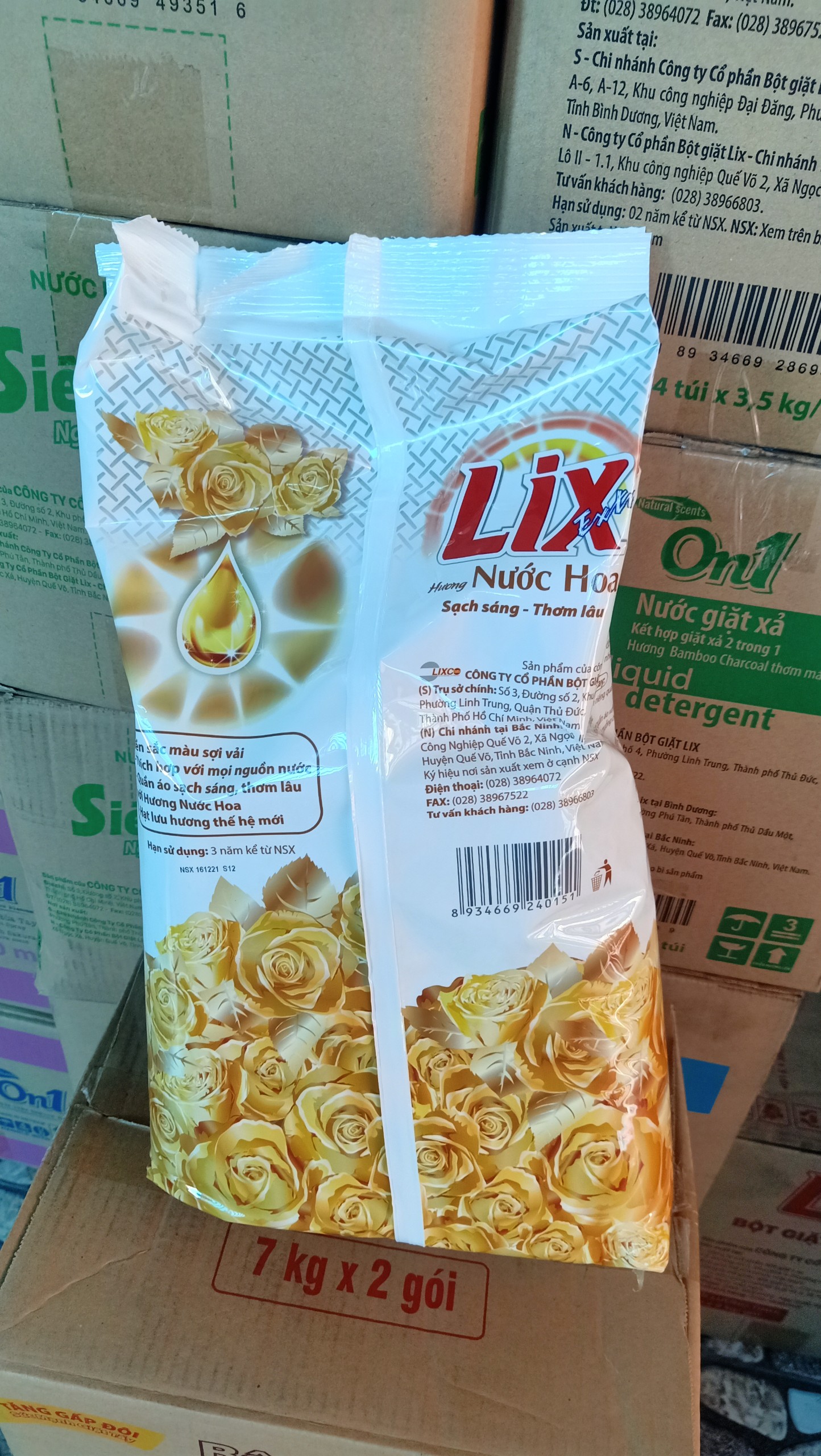 Bột Giặt LIX EXTRA HƯƠNG NƯỚC HOA 7kg