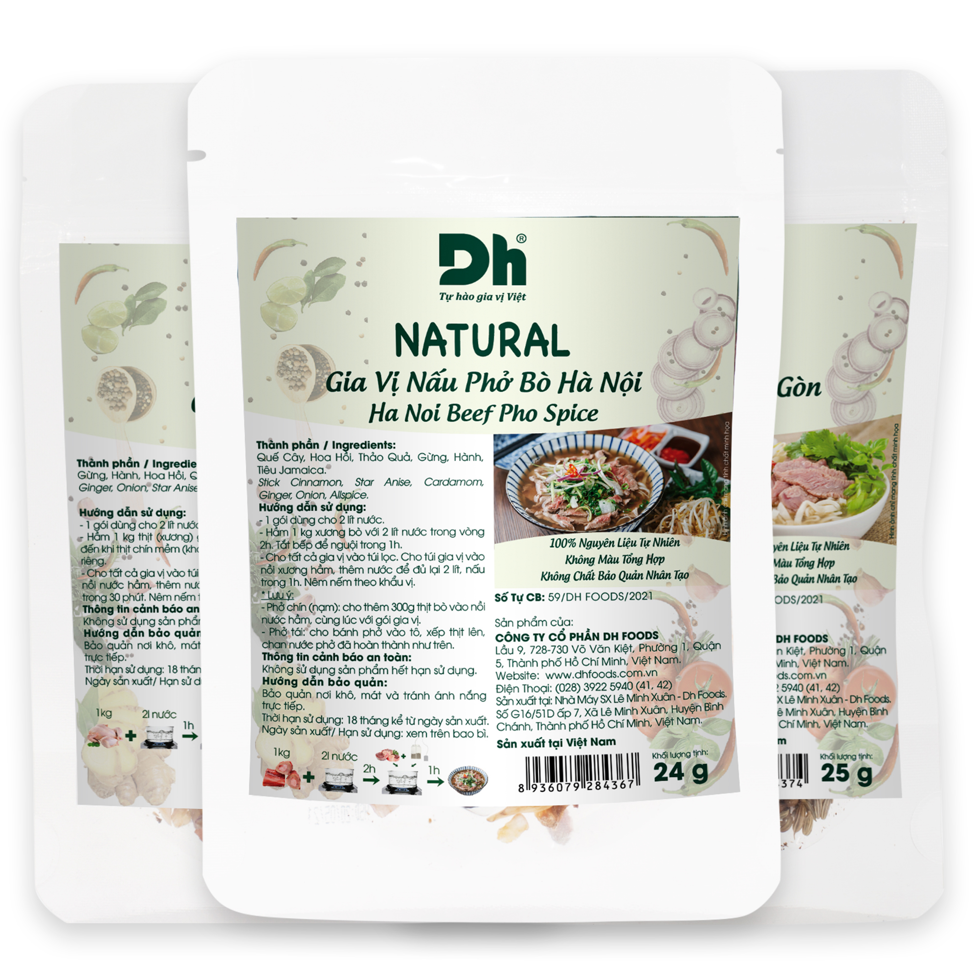 Combo 3 loại Natural Gia vị nấu phở Dh Foods