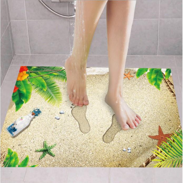 Decal trang trí tường bàn chân trên cát