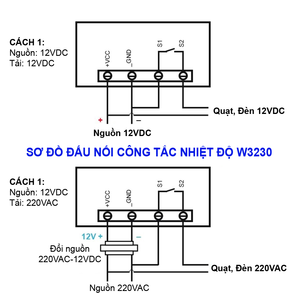 Công tắc cảm biến nhiệt độ ST3230 12VDC