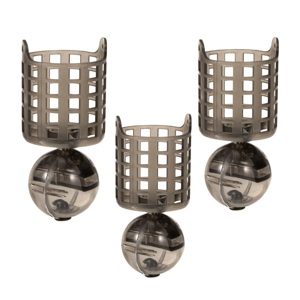 3 Pieces Fishing Bait Feeder Sinker Lure Holder Carp Bait Trap Cage L/M/S