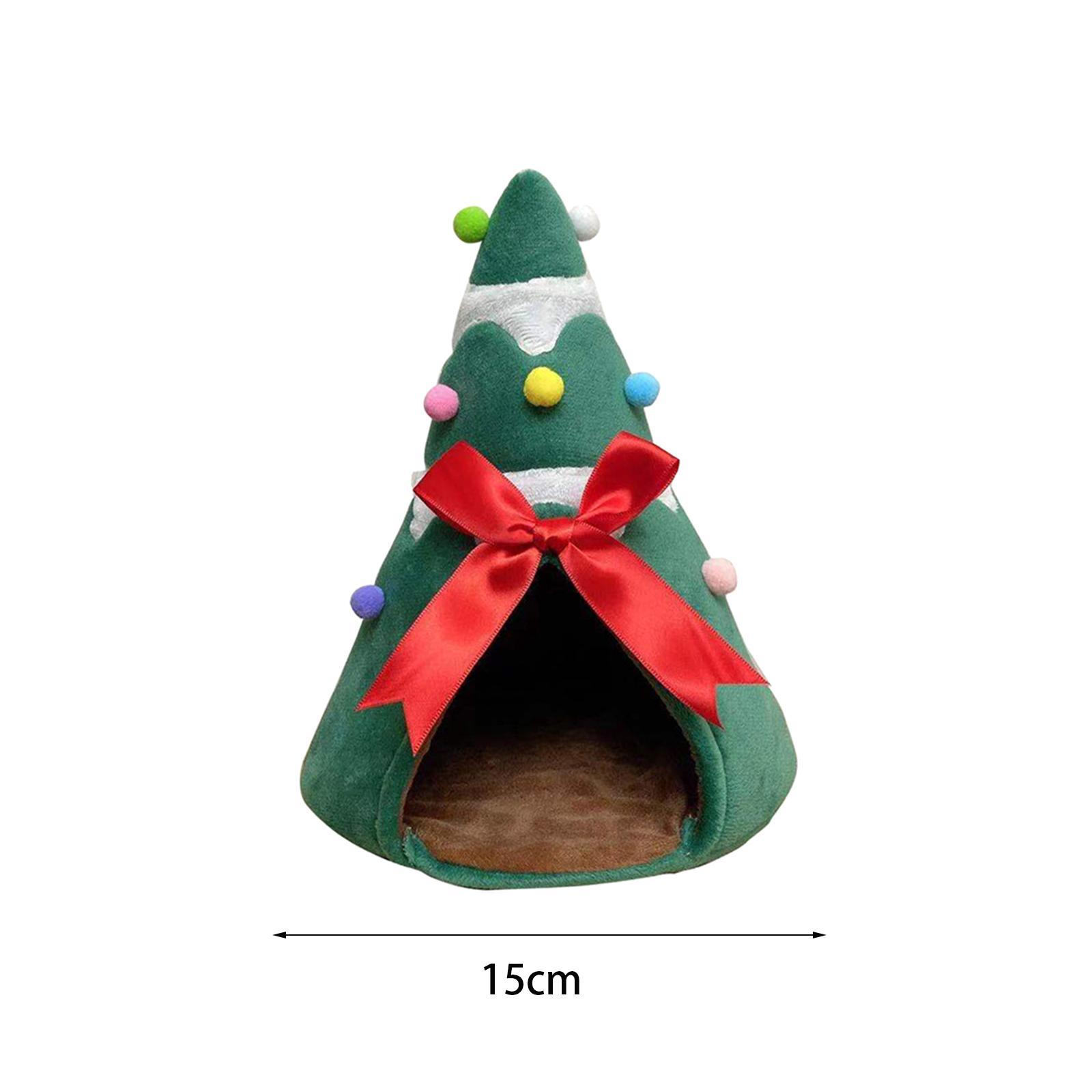 Cat Bed Christmas Tree Shape Warm Comfortable Soft for Sleeping Pet Accessories