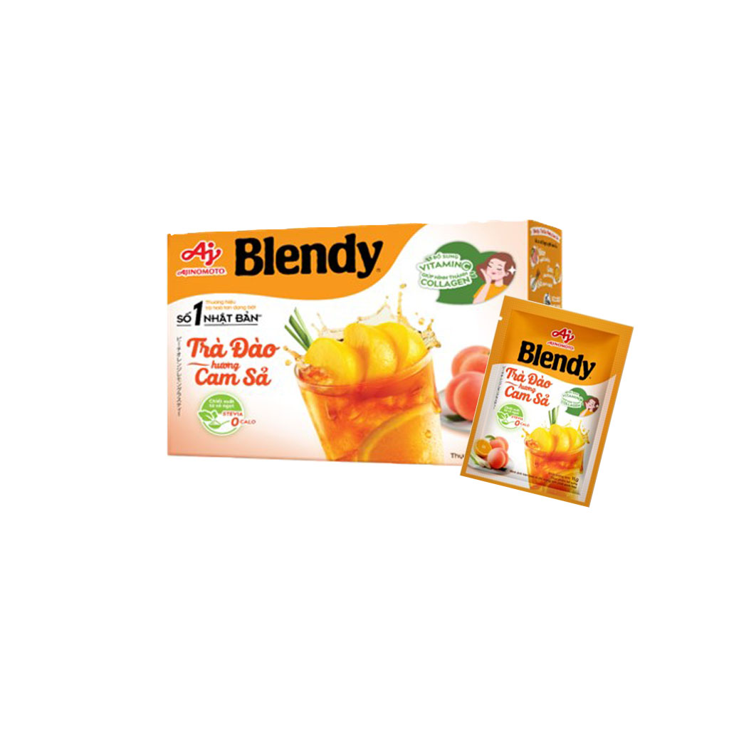 Combo 2 Trà Đào Hương Cam Sả Blendy® 11g/Gói (1 Hộp 8 Gói)