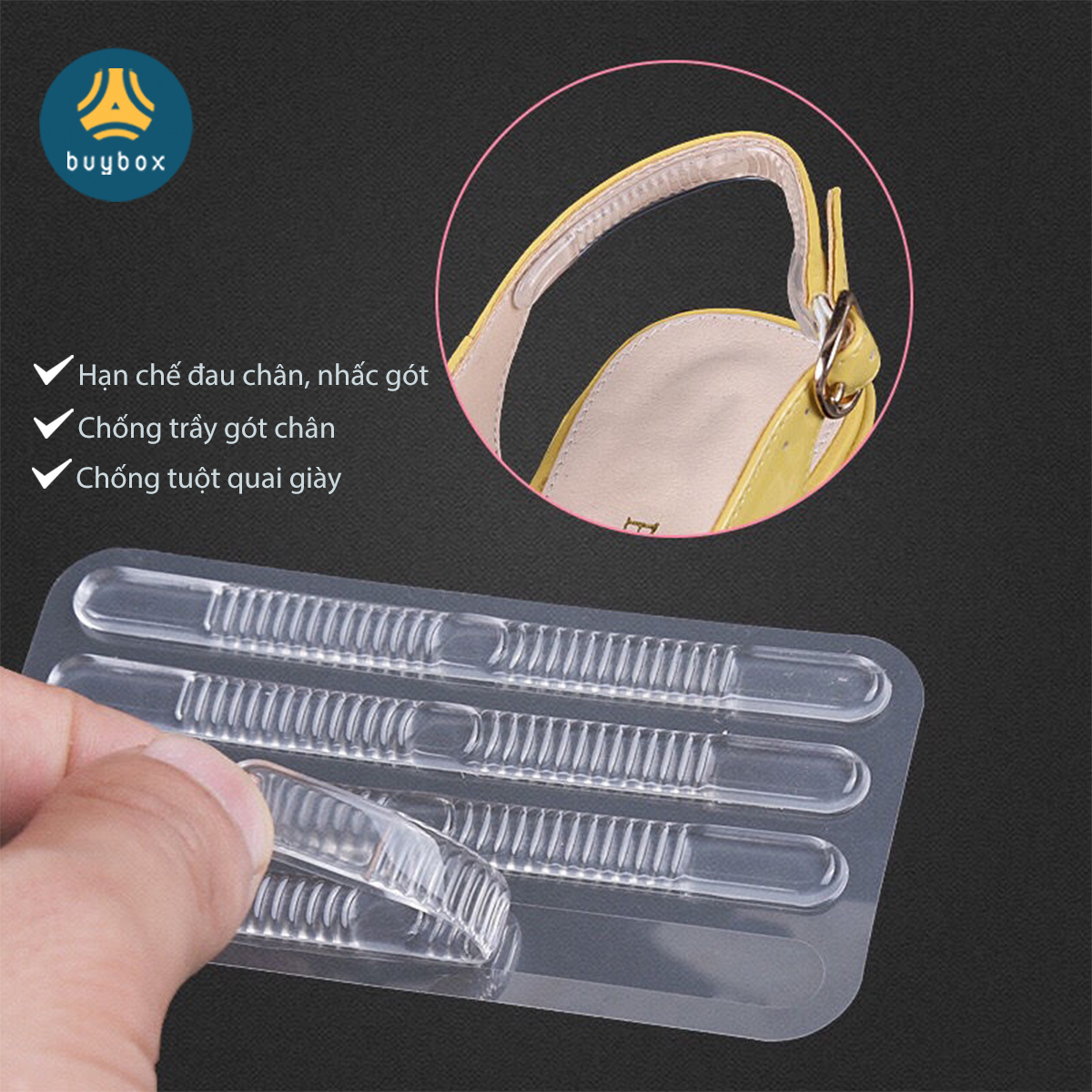 Hình ảnh Miếng dán chống trầy gót chuyên dùng cho sandal, giày cao gót chất liệu EVA, silicone cao cấp - Buybox - BBPK282