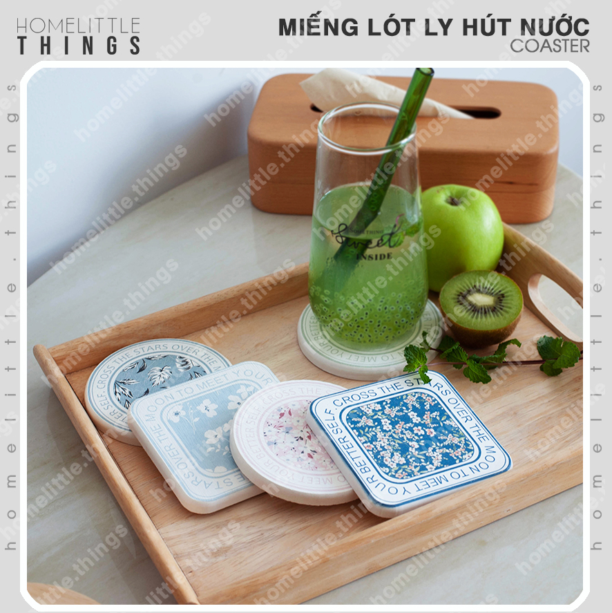 Miếng lót ly, cốc làm bằng đá thấm hút nước
