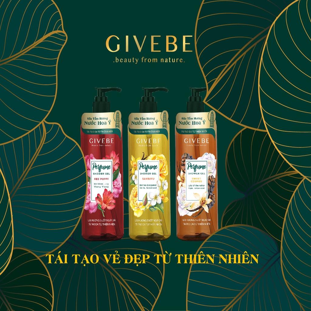 Sữa tắm GIVEBE hương nước hoa Ý 700 ml tái tạo làn da, mềm mại, sạch mụn chiết suất thiên nhiên