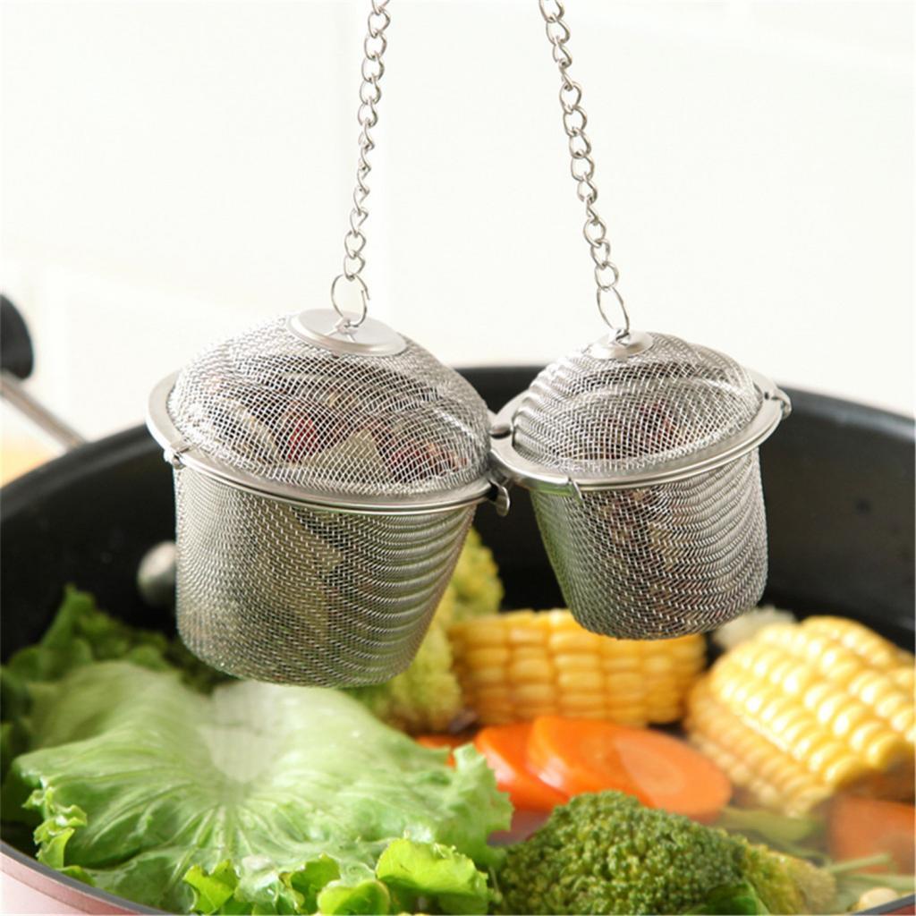 2pcs Tea Infuser Ball Mesh Loose Leaf Herb Strainer Secure Locking 8.5/11cm