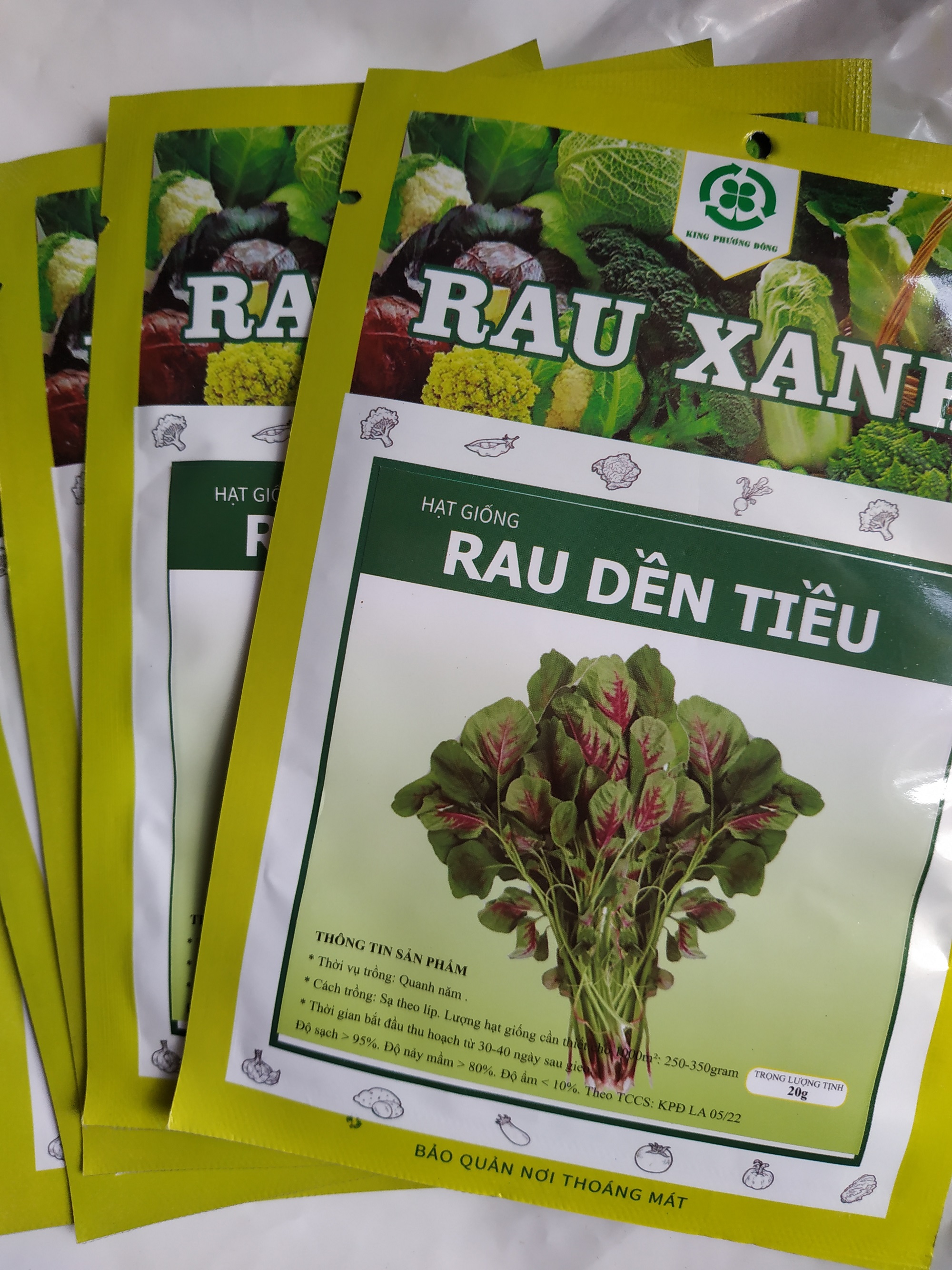 Combo 10 gói Hạt giống RAU DỀN TIỀU - gói 20 gram