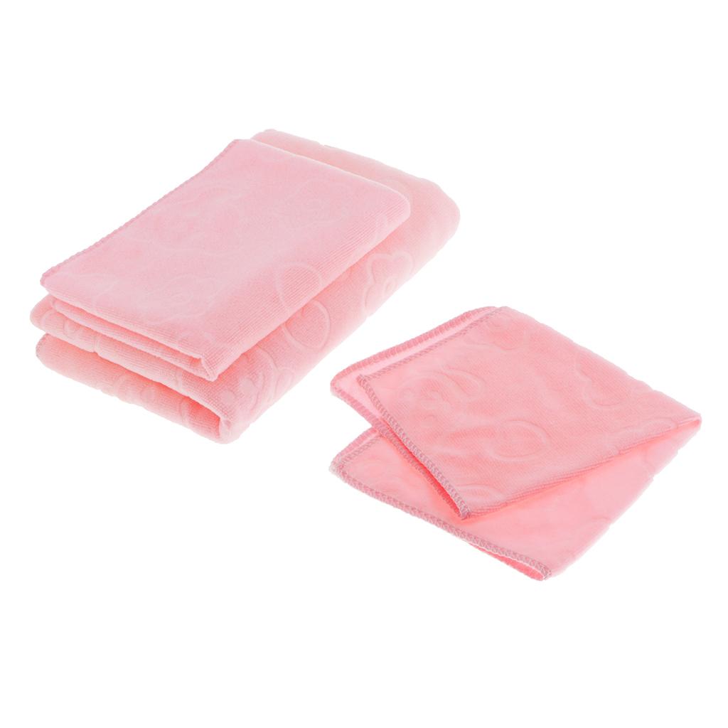 3 Pcs Towel Sets for Bathroom Home Bathtowel Water Absorbent Light Pink