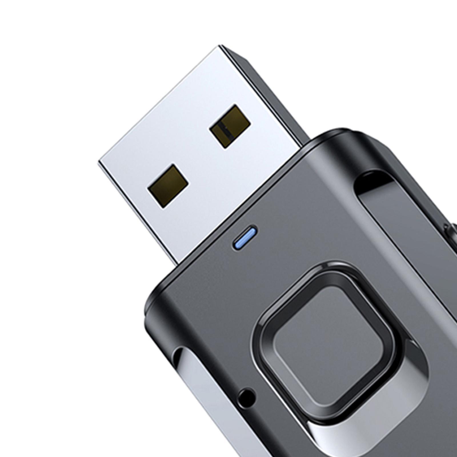USB Bluetooth 5.0 Receiver 2 in1 Audio Receiver Adapter Low Latency USB Bluetooth Audio Adapter for PC TV Car Stereo
