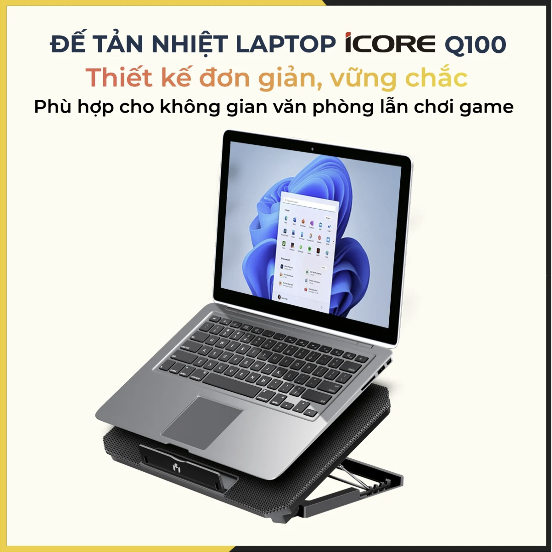 Đế tản nhiệt laptop iCore Q100 - Hàng Chính Hãng