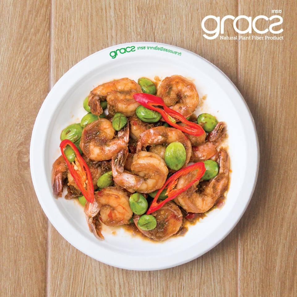 Đĩa giấy tròn bã mía Thái Lan 25cm - thương hiệu Gracz