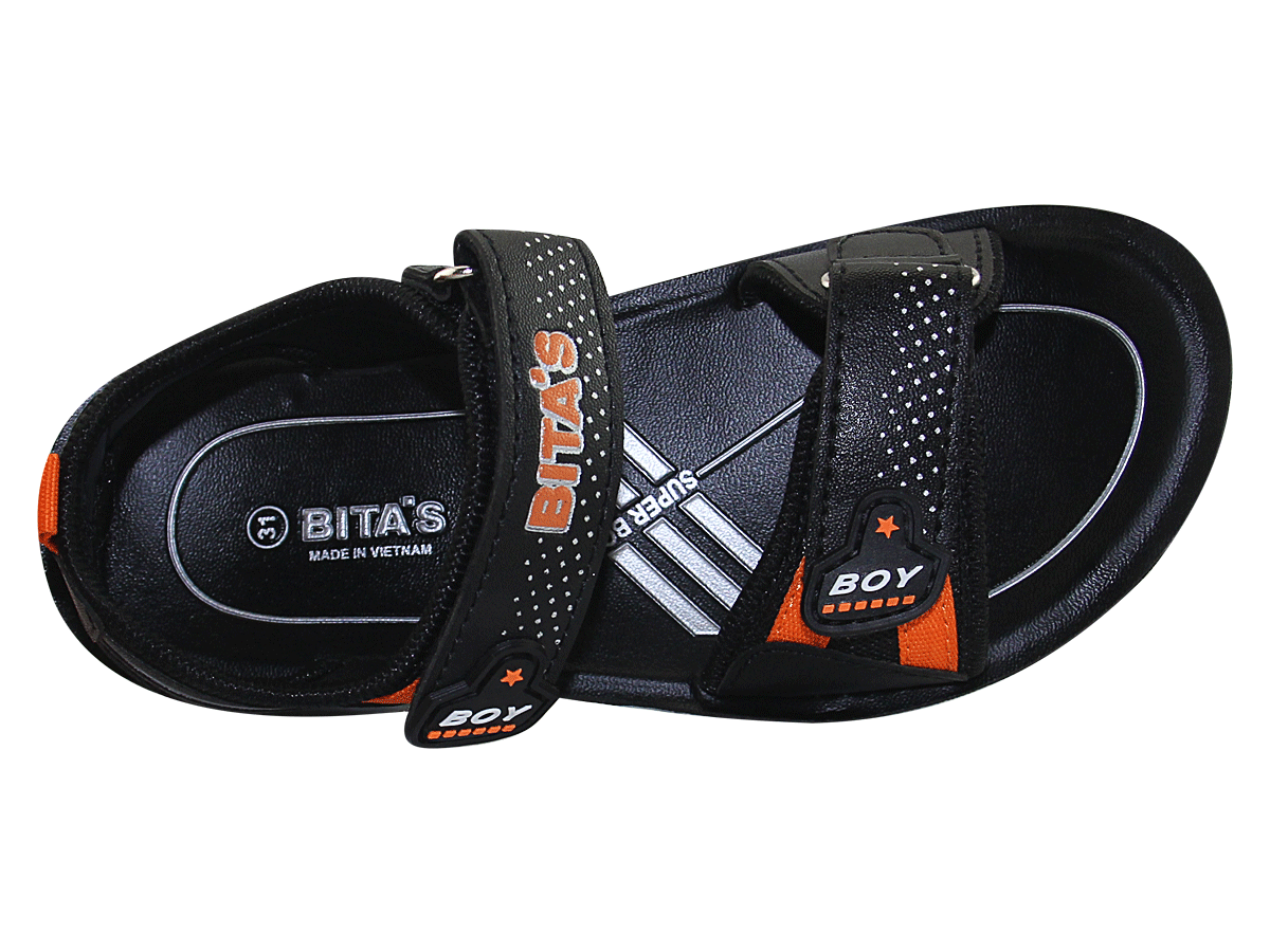 Sandal đế bằng bé trai Bita's SEN.58 (Đen + Navy + Xám)