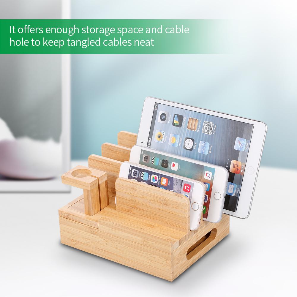 Giá đỡ lưu trữ bằng gỗ tre đa chức năng cho Máy tính bảng Máy tính để bàn