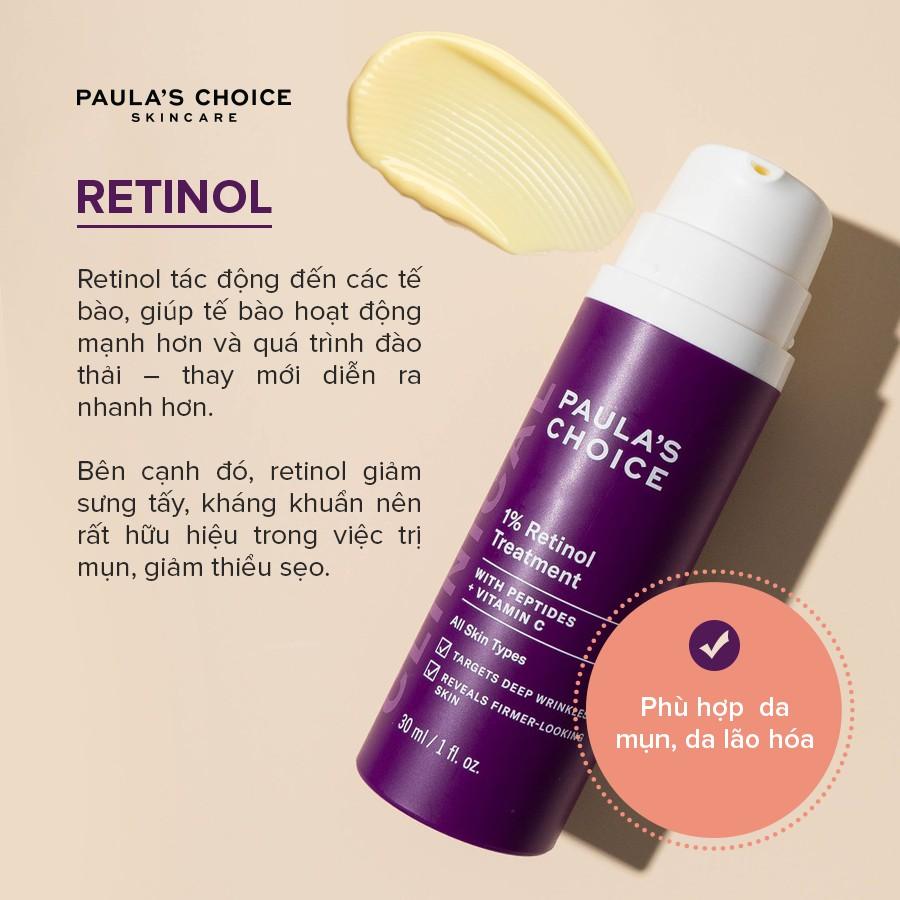 Tinh chất làm mờ vết nám, giảm nếp nhăn sâu và đốm nâu Paula's Choice Clinical 1% Retinol Treatment