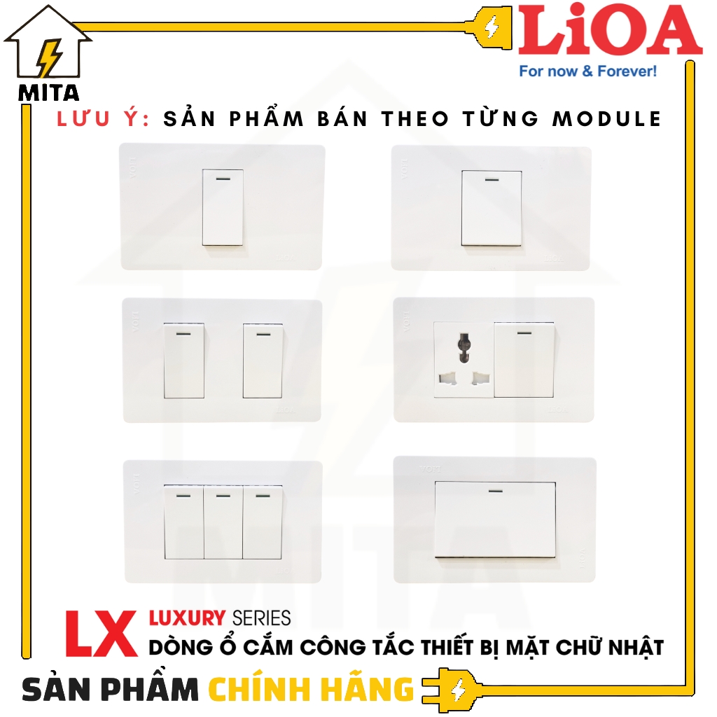 Ổ cắm Công tắc Thiết bị điện Âm tường LiOA Luxury Series