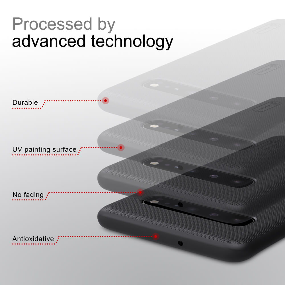 Ốp Lưng Sần chống sốc cho Samsung Galaxy S10 5G hiệu Nillkin Super Frosted Shield - Hàng Chính Hãng