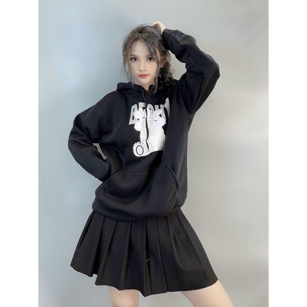 Áo khoác chui đầu hoodie nỉ ngoại tay phồng AN627 unisex ulzzang nam nữ