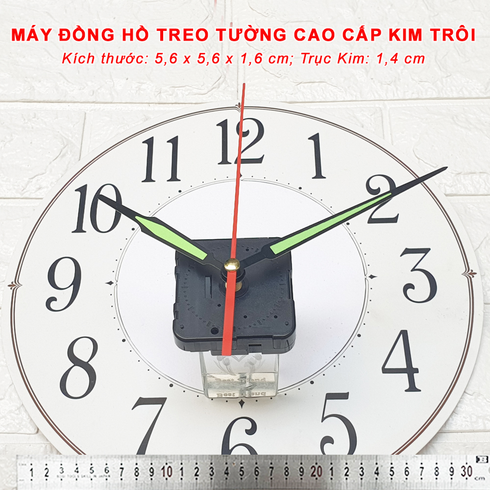 Máy Đồng Hồ Eastar Kim Trôi Độ Chính Xác Cao – Bộ Kim Đao thân Kim màu Đen có phủ Dạ Quang màu Xanh – Kèm theo Pin Maxell