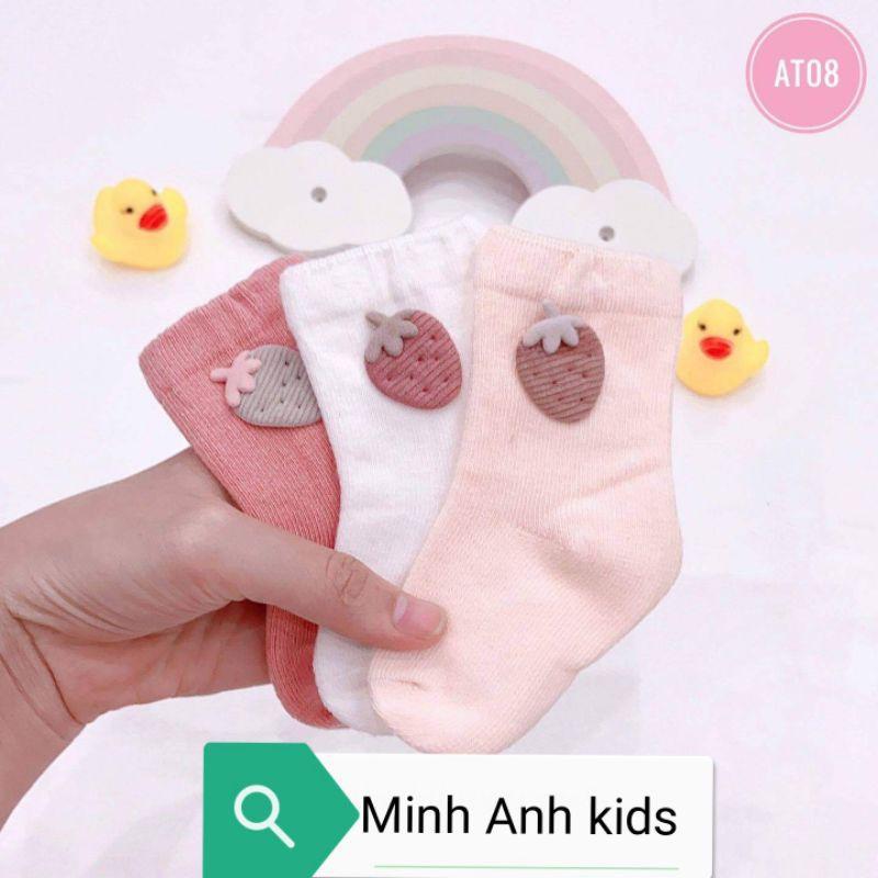 Set Tất Hàn 3 Đôi Bé Trai Bé Gái Baby Từ 0 - 3 Tuổi