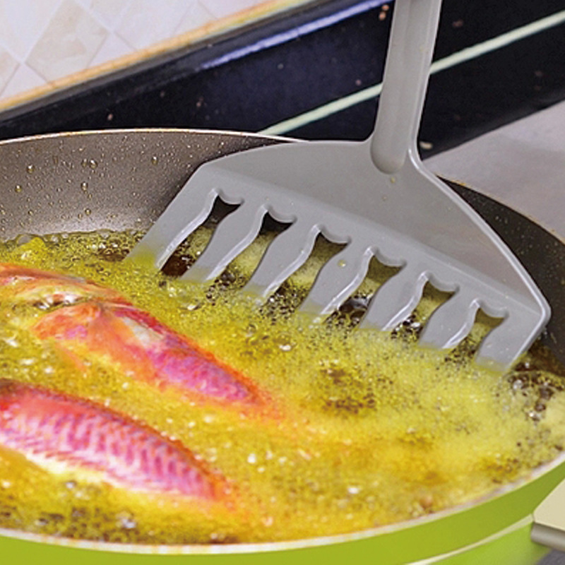 Bộ 3 xẻng lật đồ ăn nhanh bản rộng, có rãnh bằng nhựa - Hàng nội địa Nhật
