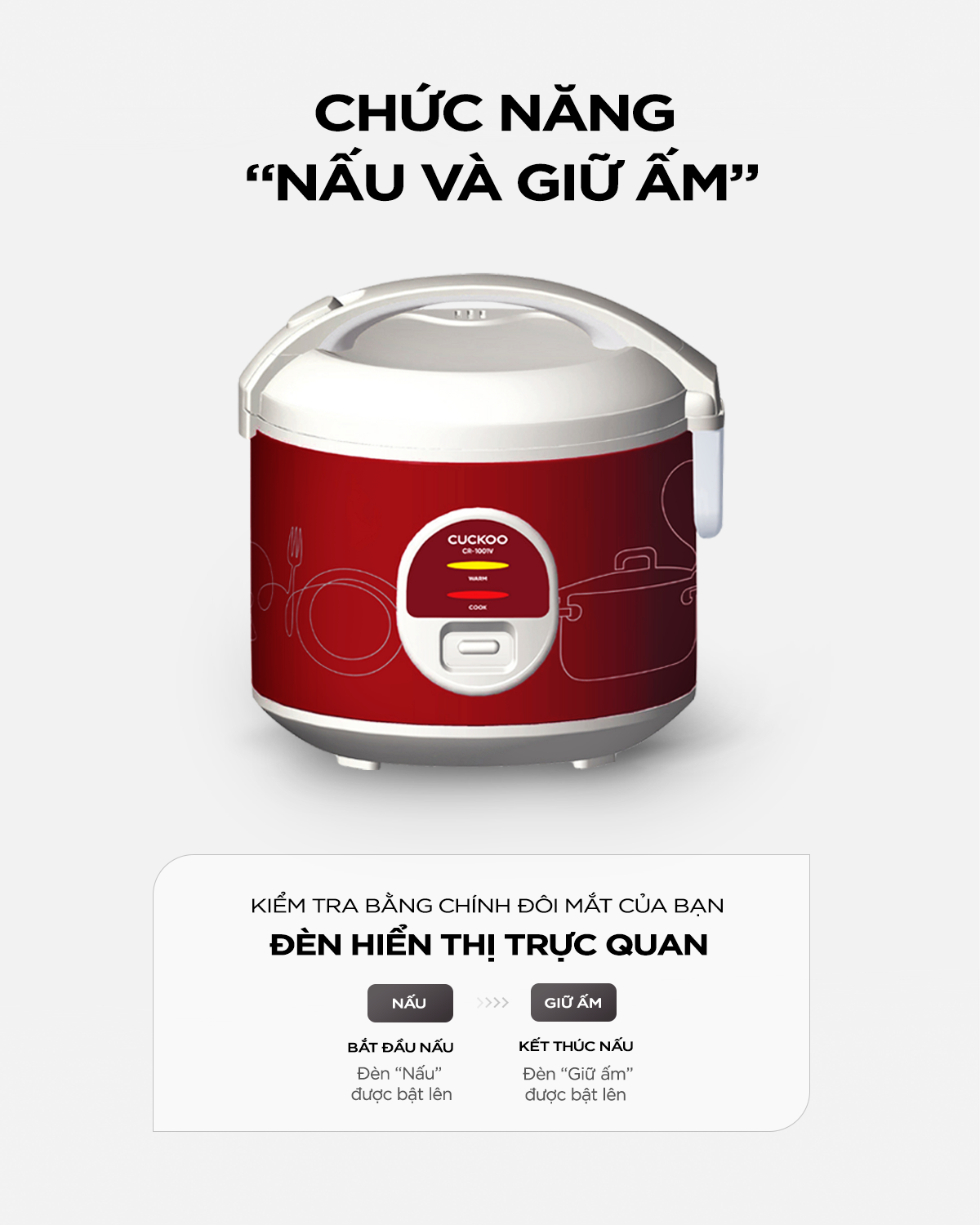 Nồi Cơm Điện Cơ CR-1001V 1.8L - Hàng chính hãng
