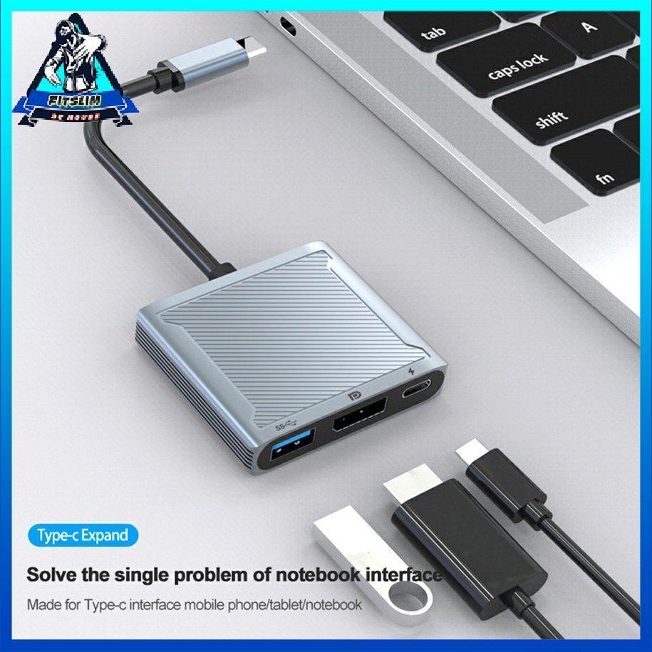Bộ chuyển đổi 8K DP Bộ điều hợp ba trong một Bộ chuyển đổi USB-C Loại C Di động Hub
