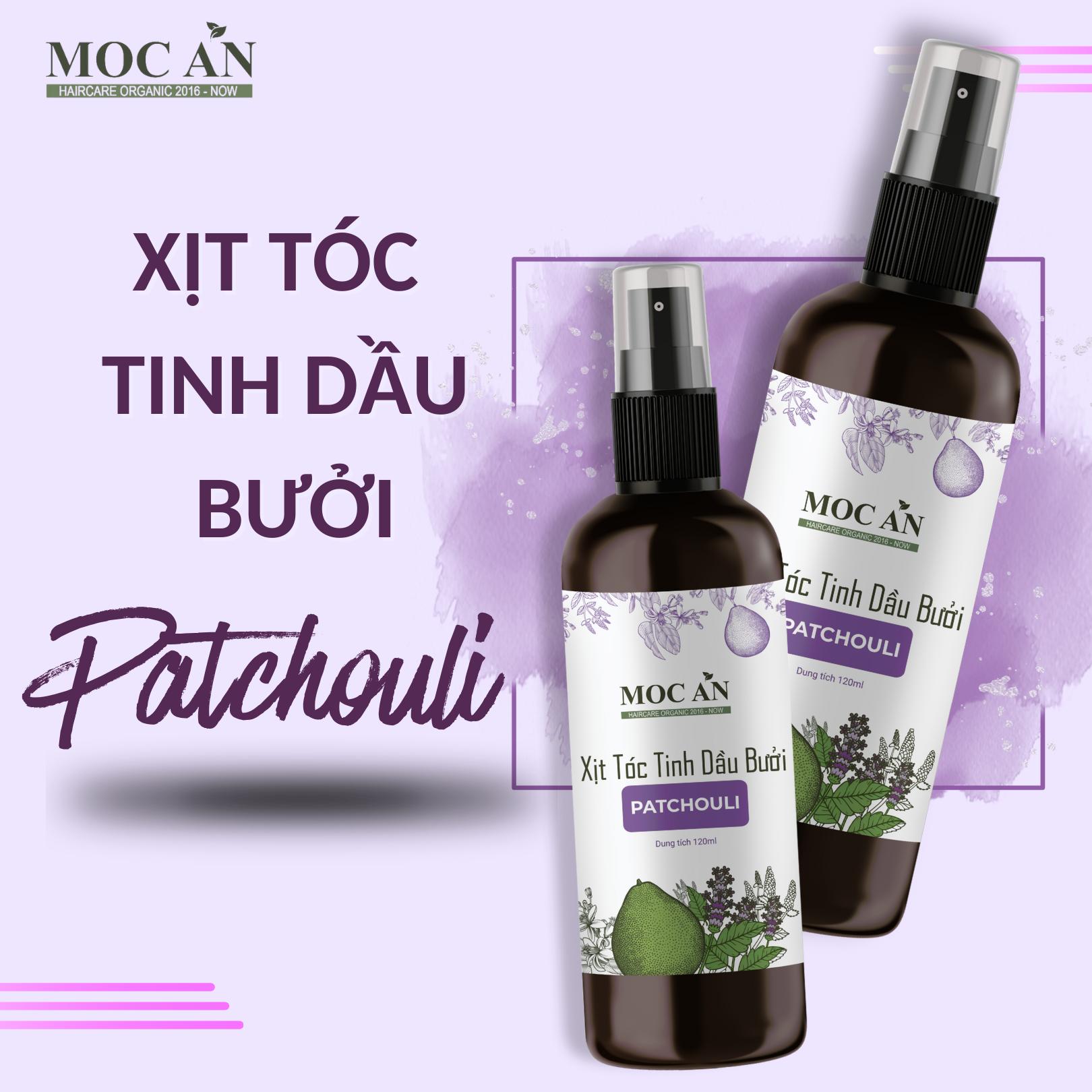 Xịt Kích Mọc Tóc Tinh Dầu Bưởi Hoắc Hương ( Patcholi ) 120ml Mộc Ân Haircare hỗ trợ giảm rụng, giảm khô xơ, mềm mượt tóc