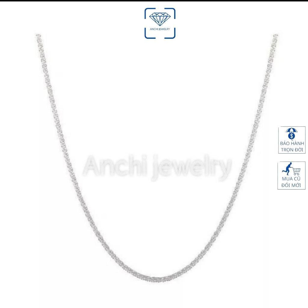 Vòng cổ nữ bạc 925 trơn sợi to thời trang Hàn Quốc, Anchi jewelry