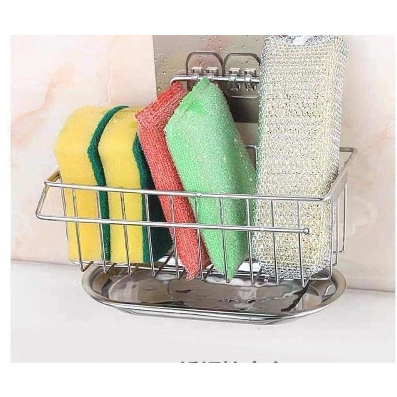 Giá để giẻ rửa bát inox 304 có khay hứng nước tiện dụng