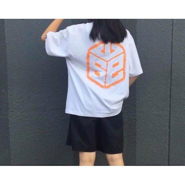 Áo thun nam nữ thiết kế tay ngắn họa tiết hình khối màu cam cực chất