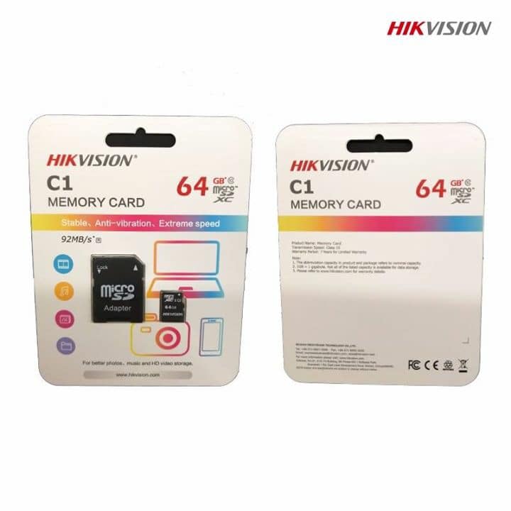 Hình ảnh Thẻ Nhớ Camera Hikvision 64Gb Class 10 ( Chuyên dùng cho Camera IP ) - Hàng Chính hãng
