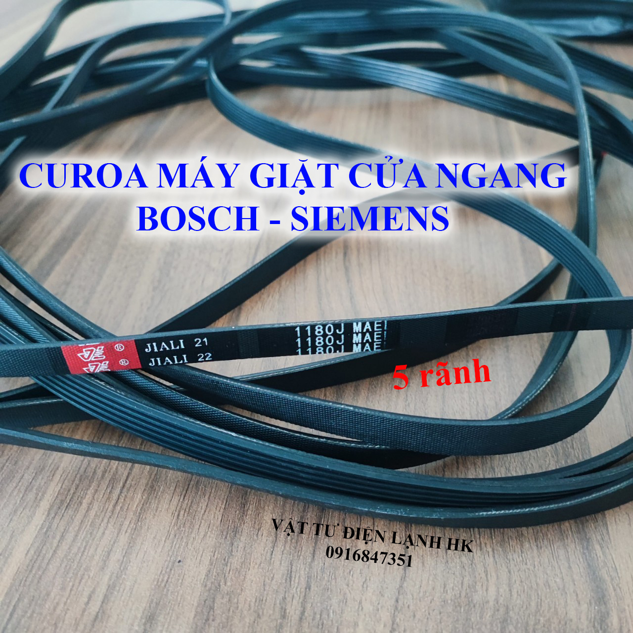 Dây curoa dùng cho máy giặt sấy lồng ngang - đai culoa cửa trước 1180 1180J MAEL 1180JMAEL BOSCH. SIEMENS 5 rãnh - 1180 - 5 rãnh