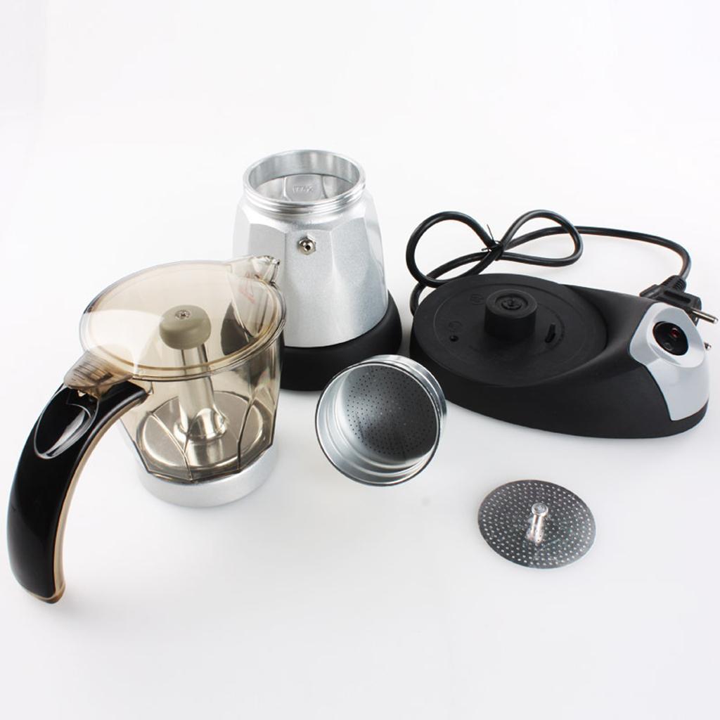 Portable 6 Cups Electric Espresso Coffee Maker Percolator Moka Pot EU Plug