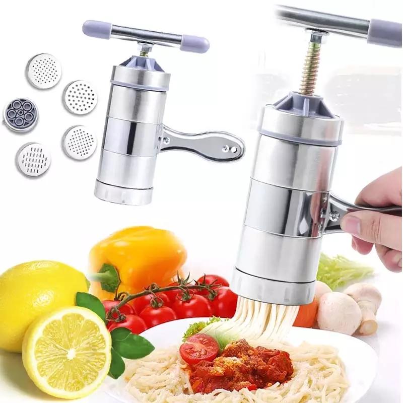 Máy Làm Bún Tươi, Mì, Bánh Canh Tại Nhà 5 Đầu Inox Tiện Dụng Tặng Kèm Dụng Cụ Đánh Trứng - Loại Tốt