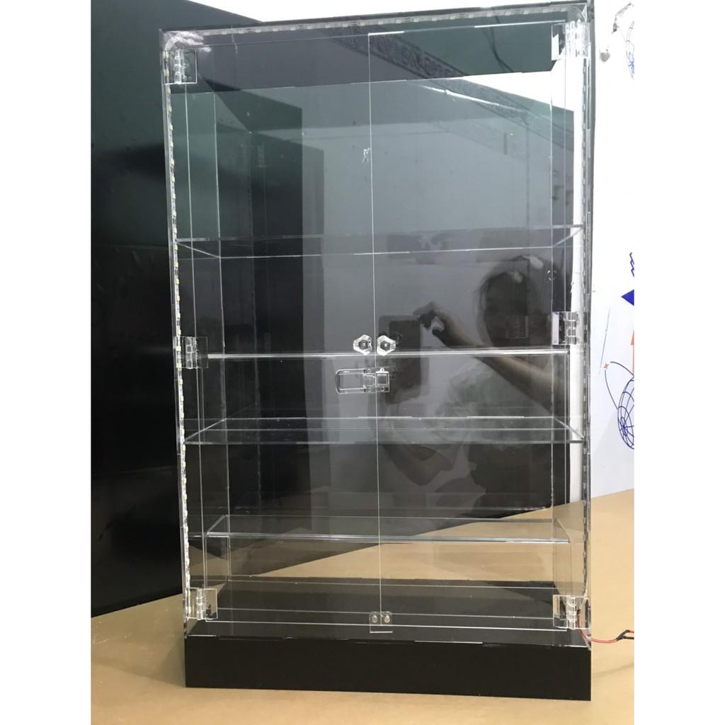 Tủ đựng nước hoa- mỹ phẩm để bàn - Gắn kèm LED ( 40x16x60)-3mm