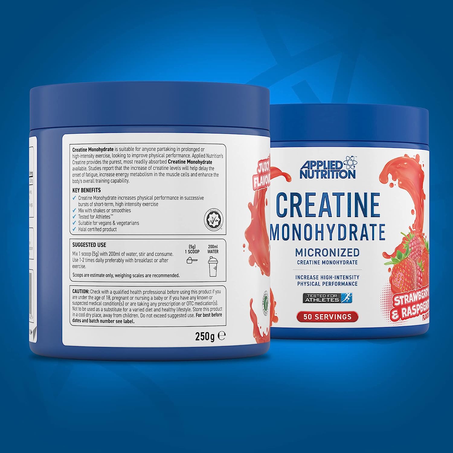 Creatine Applied Nutrition  (50 Lần Dùng 250G) -Bột Uống  Giúp Tăng Hiệu Suất Và Sức Bền Cơ Khi Tập Luyện - Strawberry &amp; Raspberry