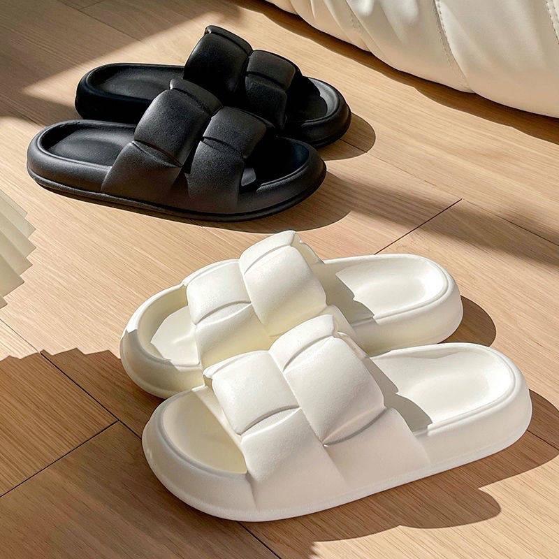 Dép bánh mì nữ quai ngang ô vuông cao 3cm siêu nhẹ mang trong nhà mang đi chơi - DL160