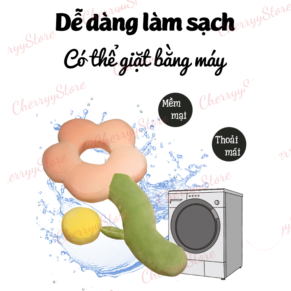 Gối ôm thú bông hình bông hoa dài mềm mại nhụy tách rời