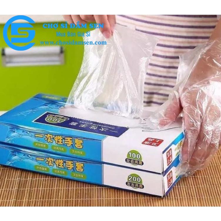 Hộp 200 Bao Tay Nilon sử dụng 1lần đa năng tiện dụng.Bao tay Nilon siêu dai làm bếp, chế biển thực phẩm G272-BaoTayNilon