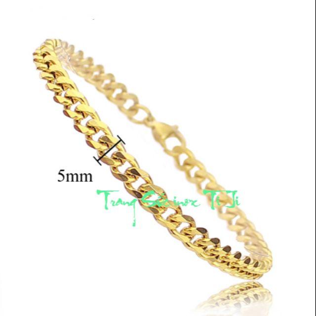 Lắc tay kiểu lặc mạ vàng 5ly